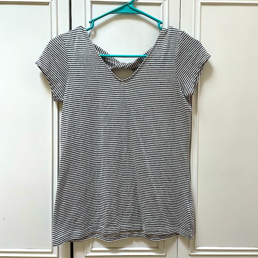 Striped V-neck